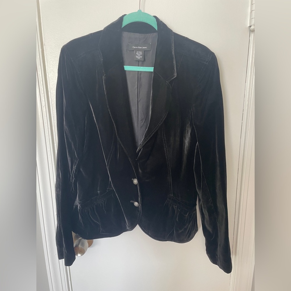 Calvin Klein Jeans Black Velvet Blazer
